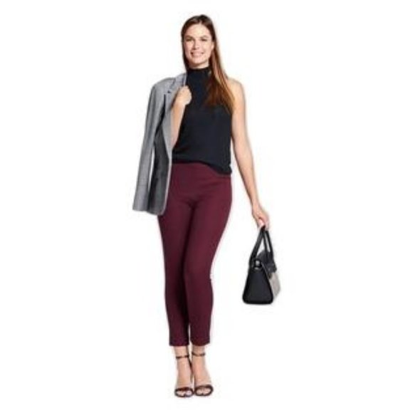 A New Day Burgundy High-Rise Skinny Ankle Pants - Picture 2 of 3